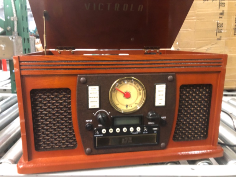 Photo 2 of Victrola Navigator 8-in-1 Classic Bluetooth Record Player with USB Encoding and 3-Speed Turntable Bundle