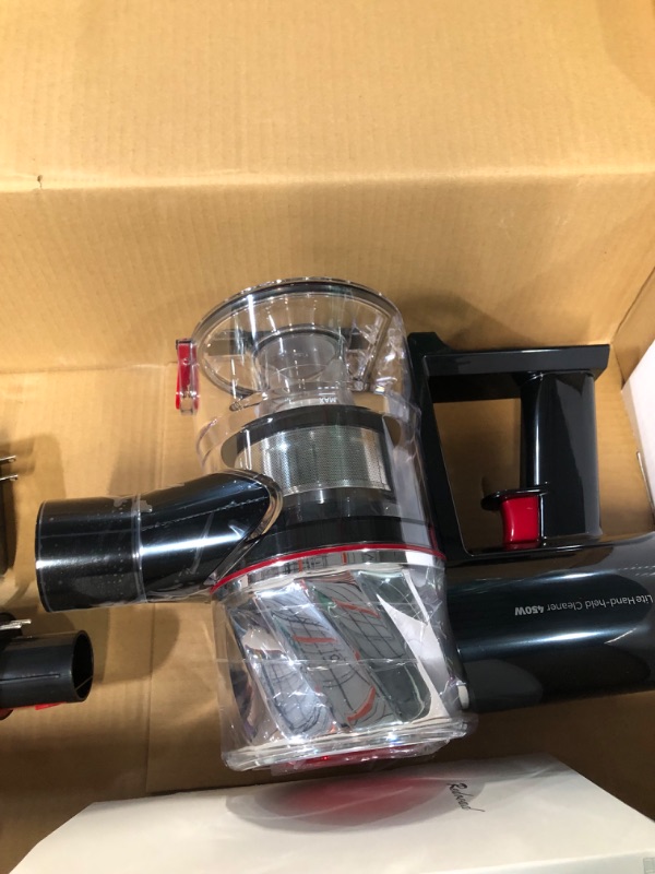 Photo 3 of **MISSING ROLLER BRUSH HARDWARE** Redroad Cordless Stick Vacuum 26.5Kpa - 450W Stick Vacuum Cleaner Cordless, Double Roller Brush, LED Screen