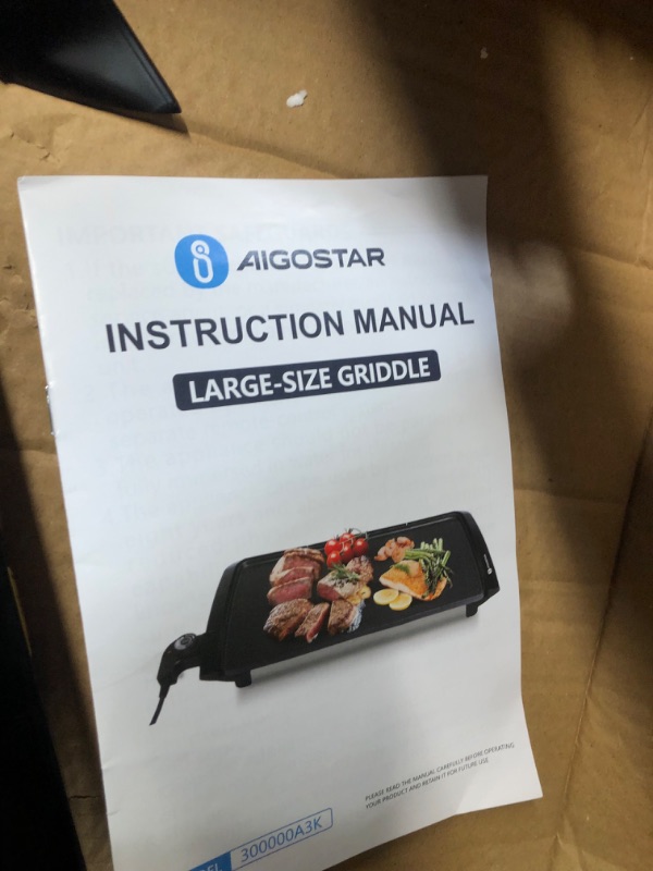 Photo 5 of **PARTS ONLY, NON-FUNCTIONAL, BROKEN PIECES** Aigostar Electric Griddle Nonstick 1500W Pancake Griddle 8-Serving Electric Indoor Grill