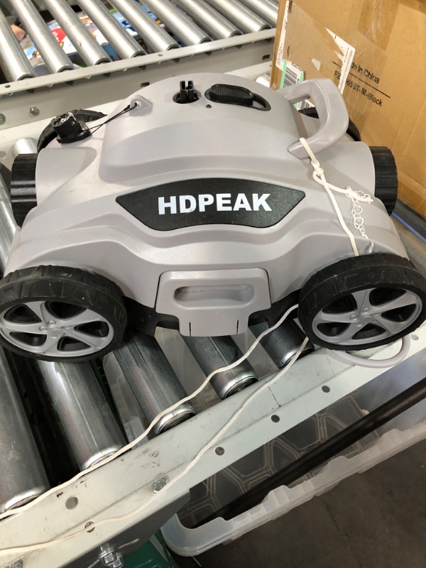 Photo 3 of **SEE NOTES**Cordless Robotic Pool Cleaner, HDPEAK Pool Vacuum Lasts 110 Mins, Auto-Parking, Rechargeable, Automatic Cordless Pool Vacuum Ideal for Above/In-Ground Pools Up to 50 feet, Grey