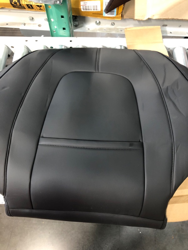 Photo 3 of BASENOR Tesla Model 3 Model Y Model S Model X Leather Seat Back Kick Protectors Kick Mats Black Set of 2