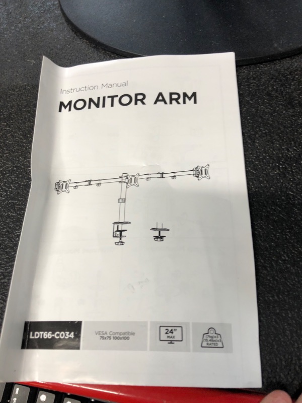 Photo 5 of Triple Monitor Mount, 3 Monitor Desk Mount for 3 Screens up to 24 inches