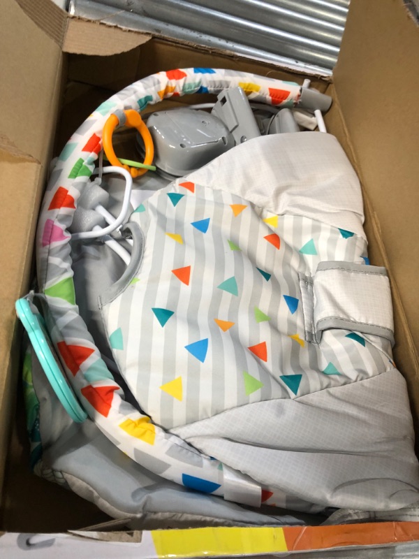 Photo 1 of Bright Starts Safari Fun 3-Point Harness Vibrating Baby Bouncer with -Toy bar
