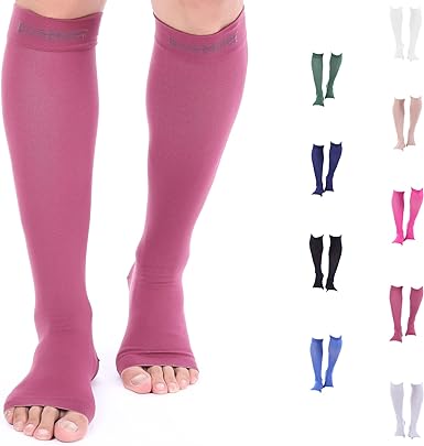 Photo 1 of Doc Miller Open Toe Compression Socks 1 Pair 20-30mmHg Support Circulation Recovery M