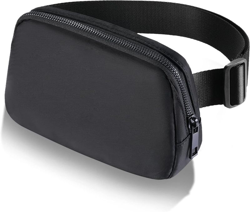 Photo 1 of Fanny Packs for Women Fashionable Crossbody Running Belt Bag BLACK SET OF 2