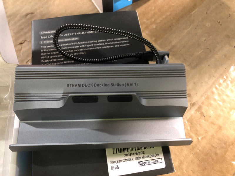 Photo 1 of * used * good condition * 
Steam Deck Dock - 6-in-1 Docking Station for Steam Deck with HDMI 2.0 4K 60Hz, 3 USB 3.0, 