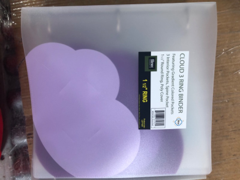 Photo 4 of Filexec Products Cloud, Ring Binder, 2", Pack of 4 (50495-6459), Green Clear Cvr W/ Asst Pckts. Blue, Pink, Purple, Green