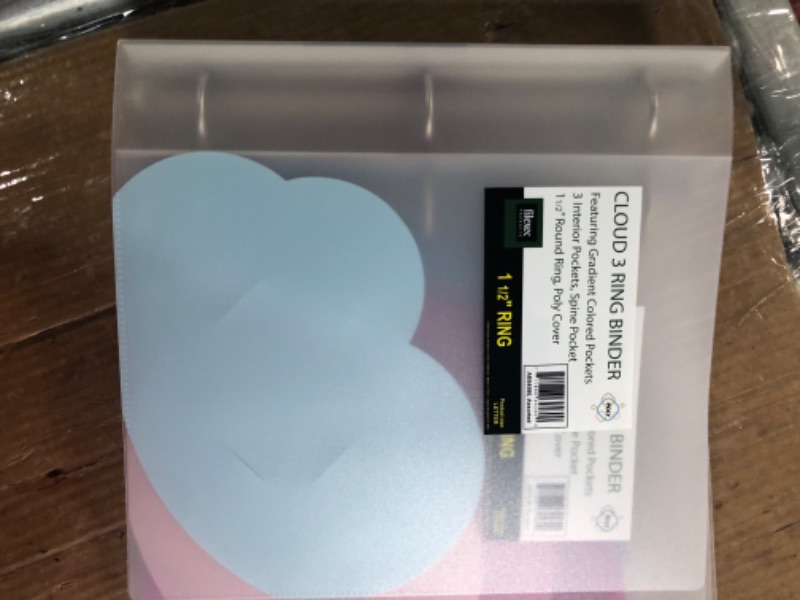 Photo 3 of Filexec Products Cloud, Ring Binder, 2", Pack of 4 (50495-6459), Green Clear Cvr W/ Asst Pckts. Blue, Pink, Purple, Green