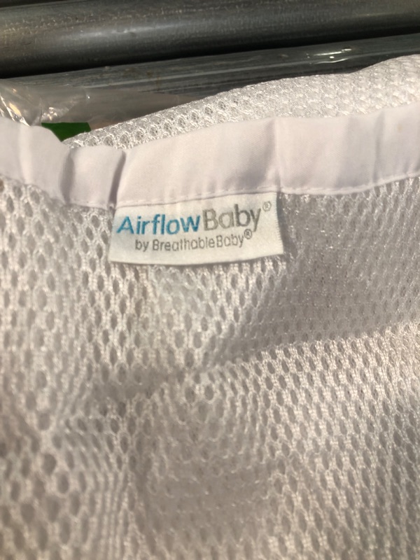 Photo 5 of *used* *stain*
AirflowBaby Mesh Crib Liner — Essential Collection — White 9” — Fits Full-Size Four-Sided Slatted and Solid Back Cribs White 9"