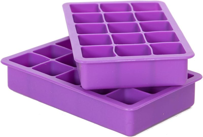Photo 1 of *used*
Ice Cube Mold Elbee Home 2 Pack Silicone Ice Cube Tray Flexible 6 Cube Pink Silicone Ice Cube, *includes plastic bags
