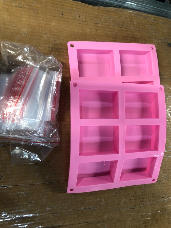 Photo 1 of *used*
Ice Cube Mold Elbee Home 2 Pack Silicone Ice Cube Tray Flexible 6 Cube Pink Silicone Ice Cube, *includes plastic bags

