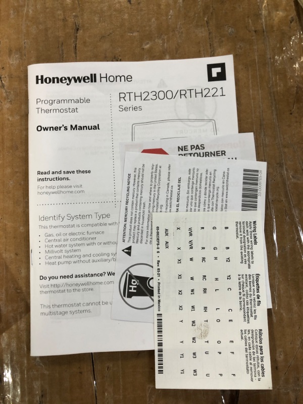 Photo 3 of *used*
Honeywell Home RTH221B1039 Programmable Thermostat
