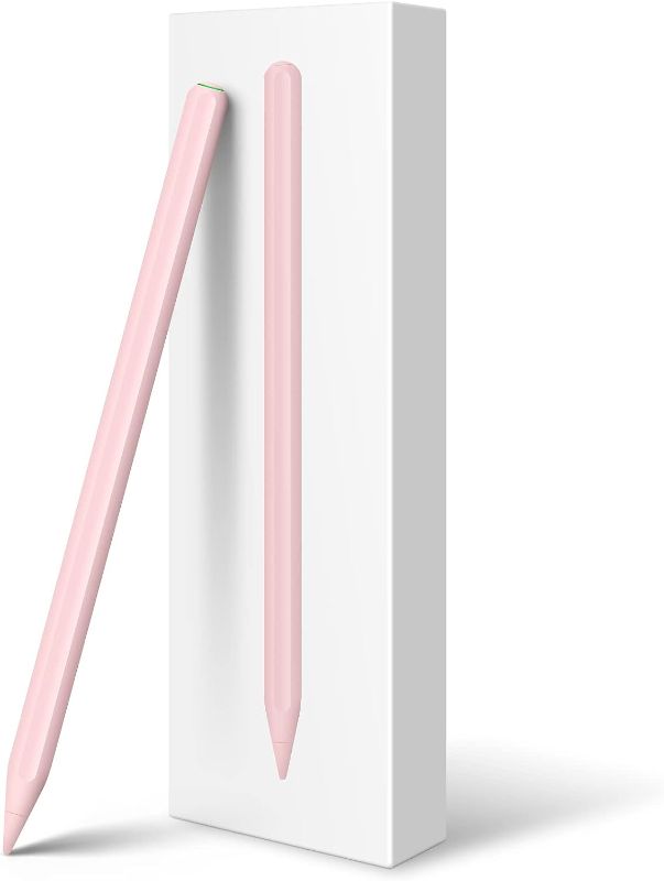 Photo 1 of iPad Pencil 2nd Generation with Magnetic Wireless Charging, 2X Fast Charge for Apple Ipad, Stylus Pen Compatible with iPad Pro 11 in 1/2/3/4, iPad Pro 12.9 in 3/4/5/6, iPad Air 4/5, iPad Mini 6-Pink 