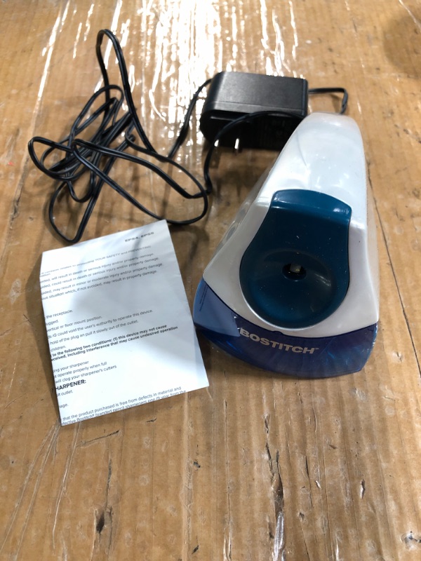 Photo 2 of *used*
Bostitch Personal Electric Pencil Sharpener, Blue
