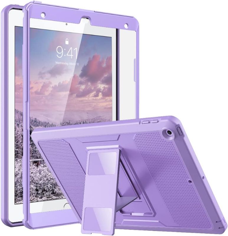 Photo 1 of MoKo Case for iPad 10.2 Inch iPad 9th Generation 2021/ iPad 8th Generation 2020/ iPad 7th Gen. 2019, [Heavy Duty] Shockproof Full Body Protective Cover with Built-in Screen Protector, Purple
