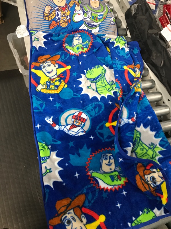 Photo 1 of Disney Toy Story 4 - Toys in Action Toddler Nap Mat, Blue, Green, Yellow, Grey