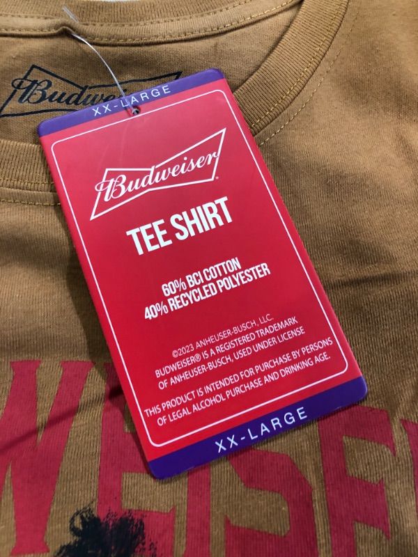 Photo 1 of Budweiser Men's Short Sleeve King of Beers American Graphic T-Shirt (XXL) (Pack of 2)