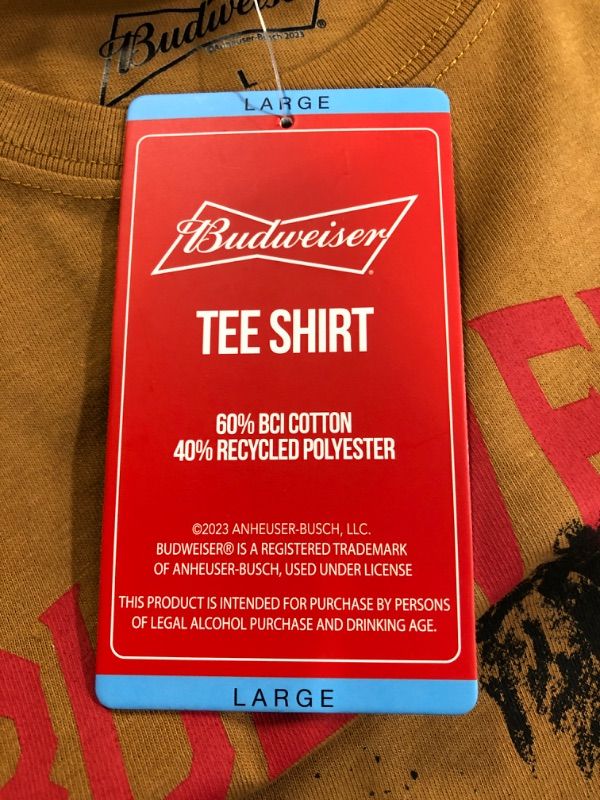Photo 1 of Budweiser Men's Short Sleeve King of Beers American Graphic T-Shirt (L) (Pack of 2)