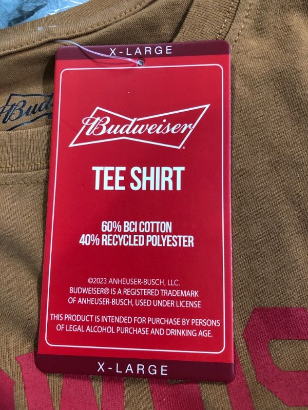 Photo 4 of Budweiser Men's Short Sleeve King of Beers American Graphic T-Shirt (XL) (pack of 2)
