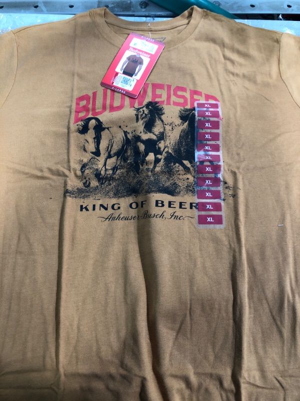 Photo 2 of Budweiser Men's Short Sleeve King of Beers American Graphic T-Shirt (XL) (pack of 2)
