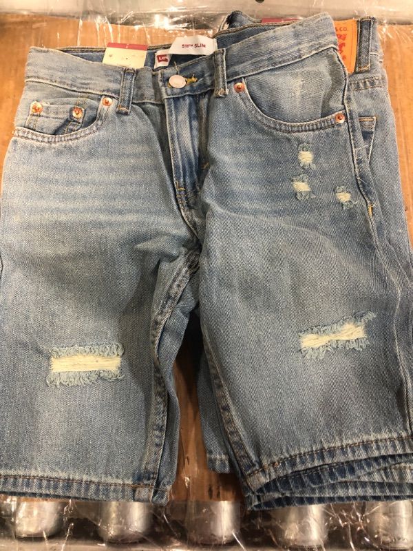 Photo 4 of Levi's Boy's 511 Adjustable Waistband Slim Fit Distressed Denim Shorts (size 8 boys) (2pk)