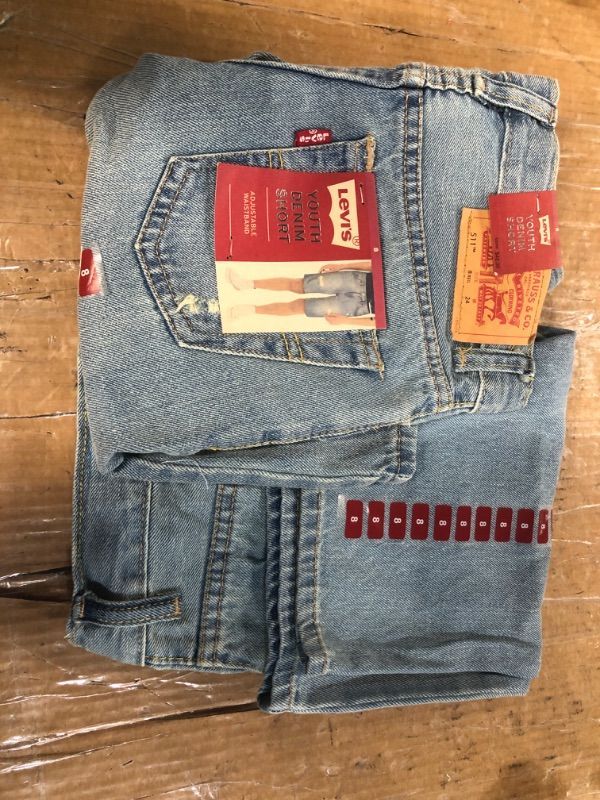 Photo 2 of Levi's Boy's 511 Adjustable Waistband Slim Fit Distressed Denim Shorts (size 8 boys) (2pk)