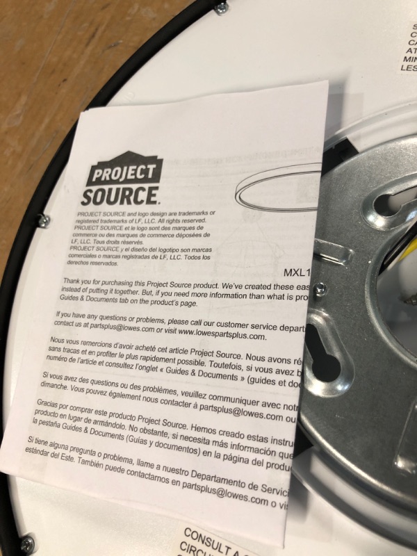 Photo 5 of *USED* PARTS ONLY* Project Source Adjustable Color Temperature 1-Light 13-in Black LED Flush Mount Light ENERGY STAR