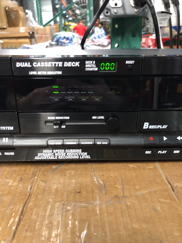 Photo 2 of Dual Stereo Cassette Tape Deck - Clear Audio Double Player Recorder System w/ MP3 Music Converter, RCA for Recording, Dubbing, USB, Retro Design - for Standard / CrO2 Tapes, Home Use - PT659DU.5