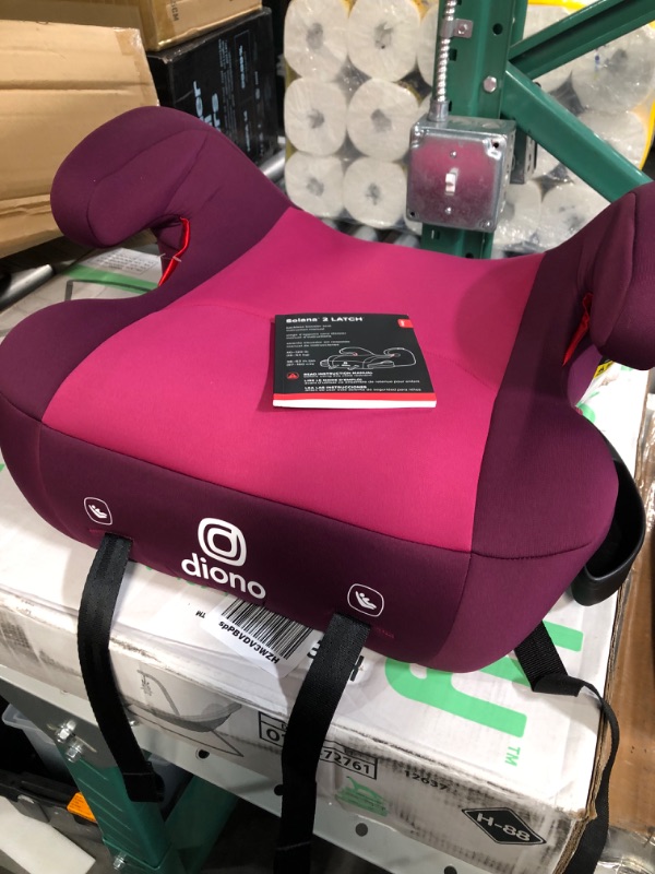 Photo 2 of Diono Solana 2 XL, Dual Latch Connectors, Lightweight Backless Belt-Positioning Booster Car Seat, 8 Years 1 Booster Seat, Pink 2019 LATCH Connect Single Pink