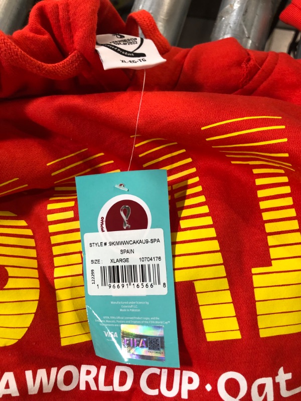 Photo 5 of Men's FIFA Fleece Hoodie Spain World Cup Soccer Team X-Large Red **LOOKS BRAND NEW**