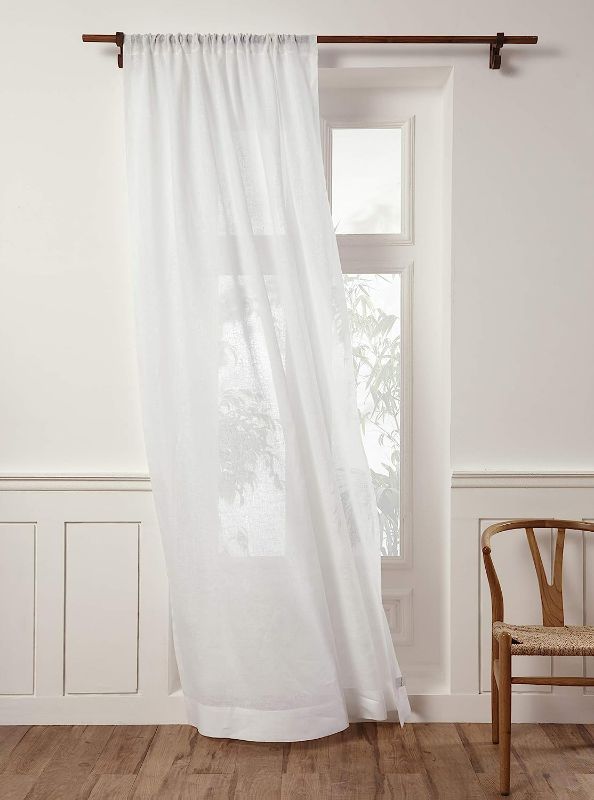 Photo 1 of  Linen Sheer Curtain – 52 x 63 Inch White