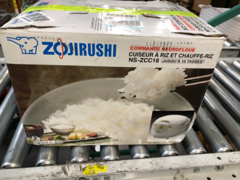 Photo 2 of *USED* Zojirushi NS-ZCC18 Neuro Fuzzy Rice Cooker/Warmer, 10 Cup, Premium White *LOOKS NEW*