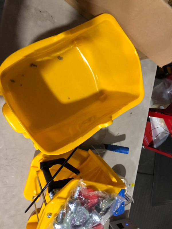 Photo 6 of (USED AND DAMAGED) Simpli-Magic 79358 Commercial Mop Bucket with Side Press Wringer, 26 Quart, Yellow Yellow Bucket