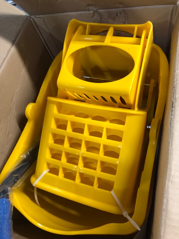 Photo 2 of (USED AND DAMAGED) Simpli-Magic 79358 Commercial Mop Bucket with Side Press Wringer, 26 Quart, Yellow Yellow Bucket