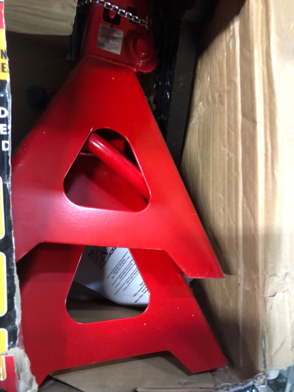 Photo 3 of **MISSING PARTS** BIG RED T46002A Torin Steel Jack Stands: Double Locking, 6 Ton (12,000 lb) Capacity, Red, 1 Pair