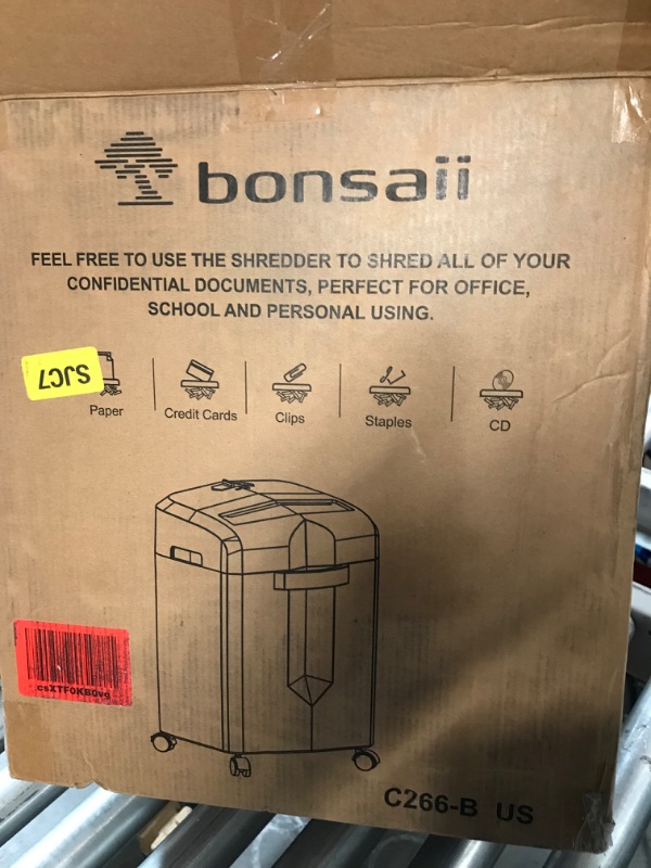 Photo 4 of Bonsaii Paper Shredder for Home Office, 12-Sheet Crosscut Shredder **POWERS ON**