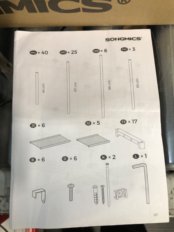 Photo 4 of **MISSING PARTS INCLUDING HARDWARE** SONGMICS Portable Closet/Freestanding Closet Organizer 71.7 x 16.9 x 71.7 In Black