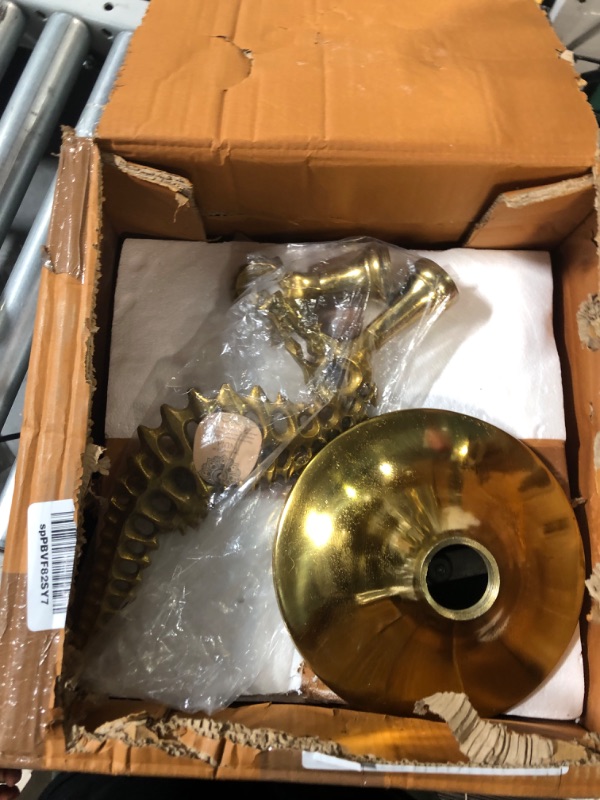 Photo 1 of ***BROKEN END, PARTS ONLY** Deco 79 Aluminum Sea Horse Accent Table with Black Marble Table Top, 13" x 13" x 25", Gold