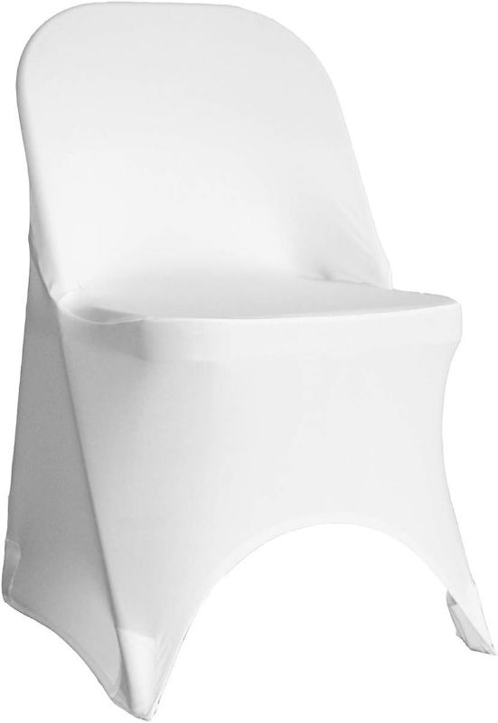 Photo 1 of  6 Pack Stretch Spandex Folding Chair Cover White **LOOK BRAND NEW**