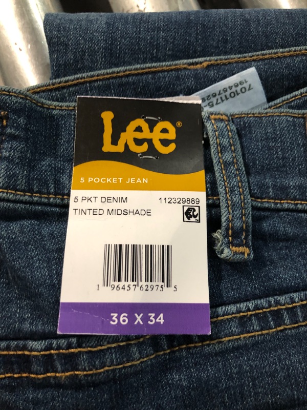 Photo 2 of Lee Men's Regular Fit Straight Leg Jean 36x44 Tinted Midshade