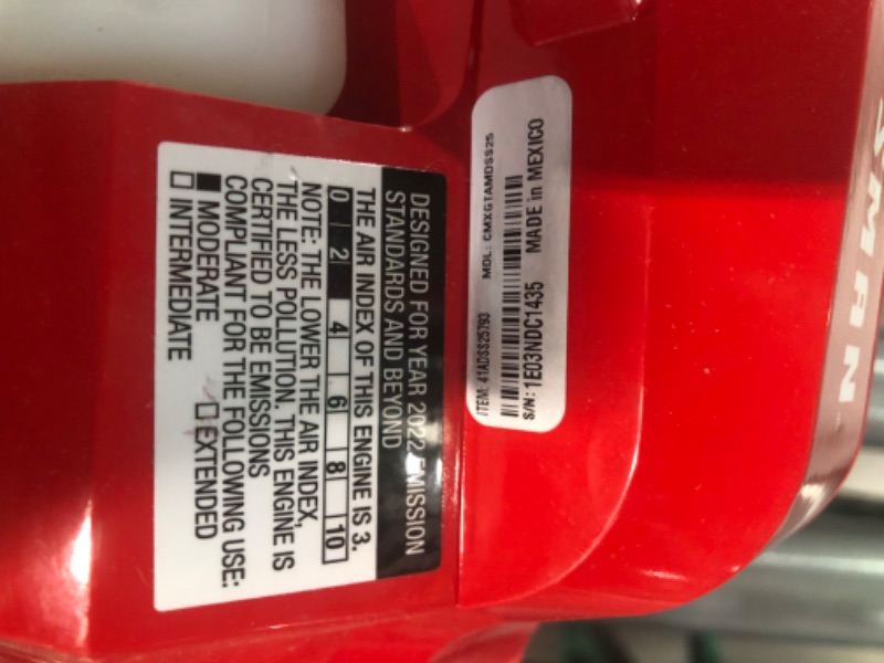 Photo 1 of **UNABLE TO TEST** Craftsman CMXGTAMDSS25 WS2200 25-cc 2-Cycle 17-in Straight Shaft GAS String Trimmer with Attachment Capable and Edger Capable