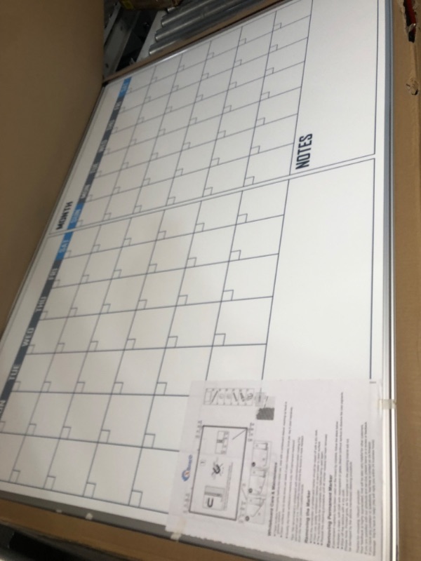 Photo 2 of XBoard Magnetic Calendar Whiteboard 48" x 36" - 2 Month Calendar Dry Erase Board, White Board + Colorful Calendar Board, Silver Aluminium Framed Monthly Planning Board 48" x 36" - 2 Months