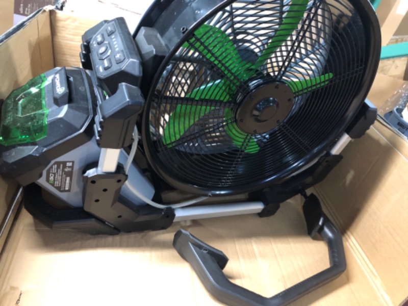 Photo 5 of **MISSING WHEELS** EGO Power+ FN1800 18-Inch 5 Speed 20MPH Portable Misting Fan, Battery and Charger Not Included, Black