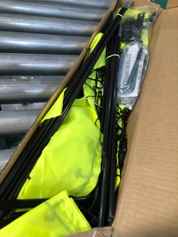 Photo 1 of **USED BUT APPEARS NEW** Franklin Sports Blackhawk Backyard Soccer Goal - Portable Kids Soccer Net - Pop Up Folding Indoor + Outdoor Goals Optic Yellow 4' x 3' Soccer Goal