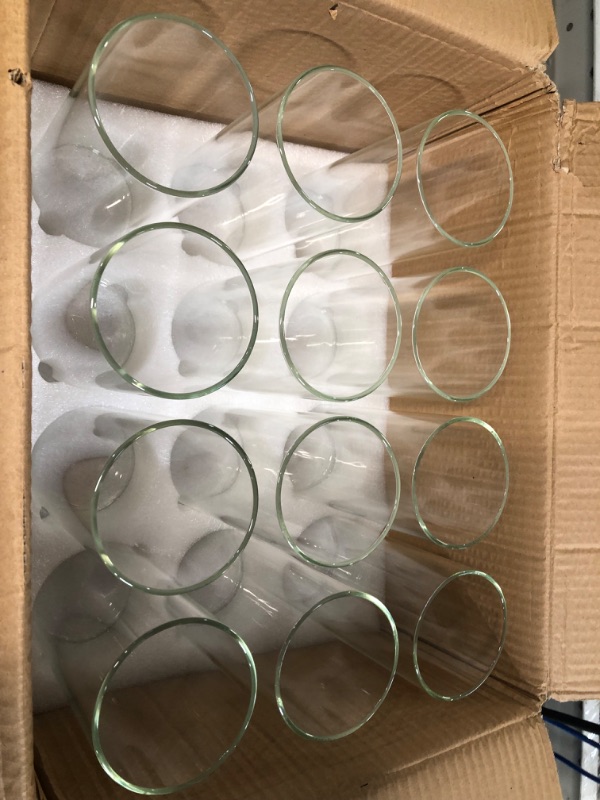 Photo 2 of **USED BUT APPEARS NEW** 12 Pack Glass Clear Cylinder Vases Tall Floating Candle Holders Centerpiece Table Vases for Home Wedding Decorations Formal Dinners (8 x 3.35 Inch)