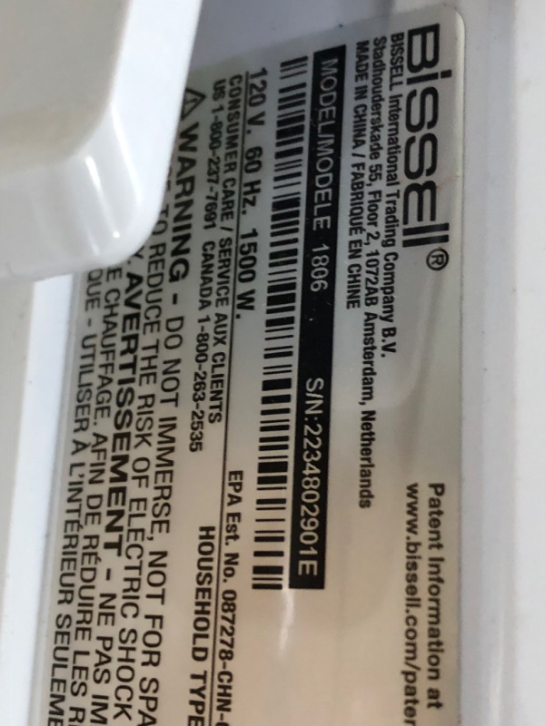 Photo 4 of **FOR PARTS, DOES NOT POWER ON** Bissell Steam Mop, Steamer, Tile, Hard Wood Floor Cleaner, 1806, Sapphire Powerfresh Deluxe