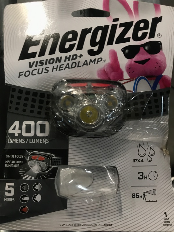 Photo 2 of **MISSING BATTERIES** Energizer Vision HD+ LED Headlamp, Water Resistant Bright Headlamp with Digital Focus, Camping Gear and Emergency Light