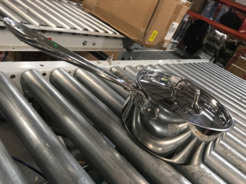 Photo 1 of **USED BUT APPEARS NEW** All-Clad D3 3-Ply Stainless Steel Sauce Pan with Lid 3 Quart Induction Oven Broil Safe 600F Pots and Pans, Cookware,Silver 3-Quart