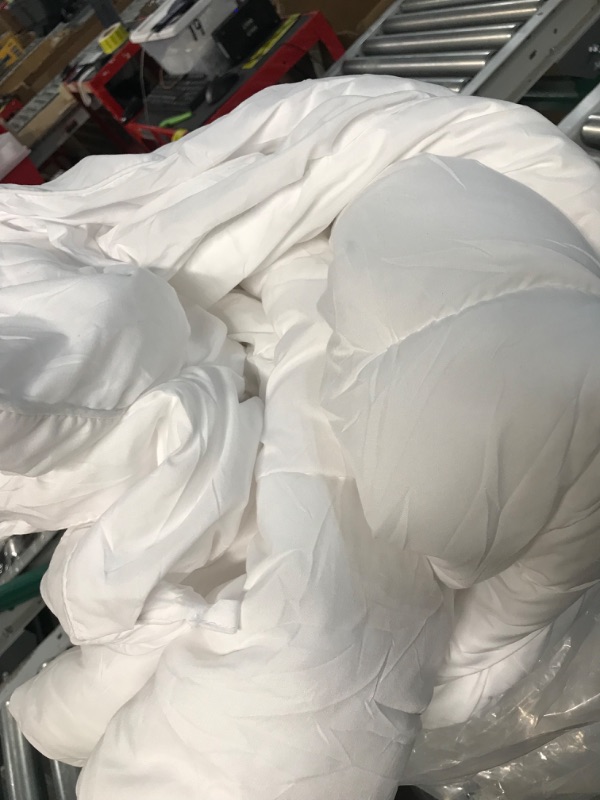 Photo 2 of **DIRTY FROM SHIPPING, SEE LAST PHOTO** Utopia Bedding Down Alternative Comforter (King, White) - All Season Comforter - Plush Siliconized Fiberfill Duvet Insert - Box Stitched White King