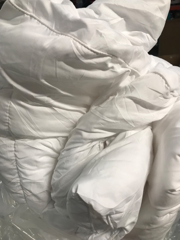 Photo 3 of **DIRTY FROM SHIPPING, SEE LAST PHOTO** Utopia Bedding Down Alternative Comforter (King, White) - All Season Comforter - Plush Siliconized Fiberfill Duvet Insert - Box Stitched White King